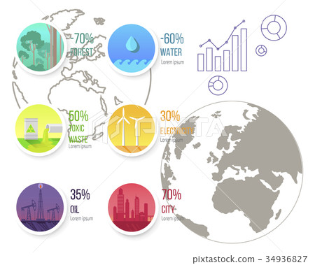 Infographic Poster with Ecological Problems Infographic Poster with Ecological Problems 34936827