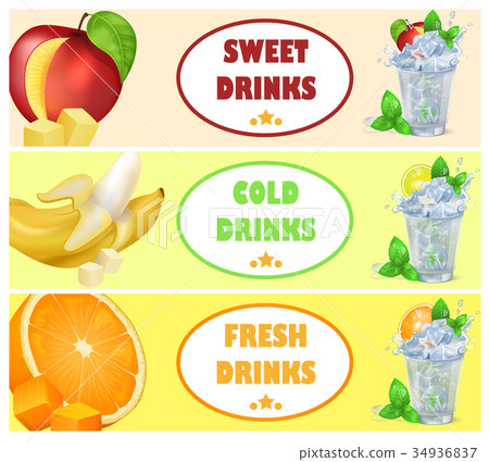 Sweet Cold Fresh Drinks with Tasty Juicy Fruits Sweet Cold Fresh Drinks with Tasty Juicy Fruits 34936837