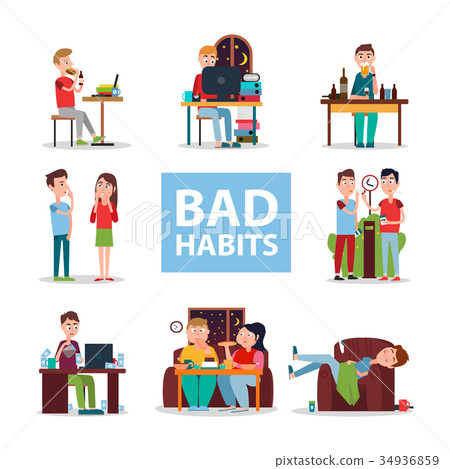 Bad Habits Poster with People Who Do Wrong Set Bad Habits Poster with People Who Do Wrong Set 34936859