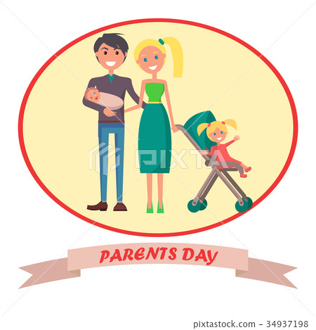 Banner Devoted to Parent s Day with Inscription Banner Devoted to Parent s Day with Inscription 34937198