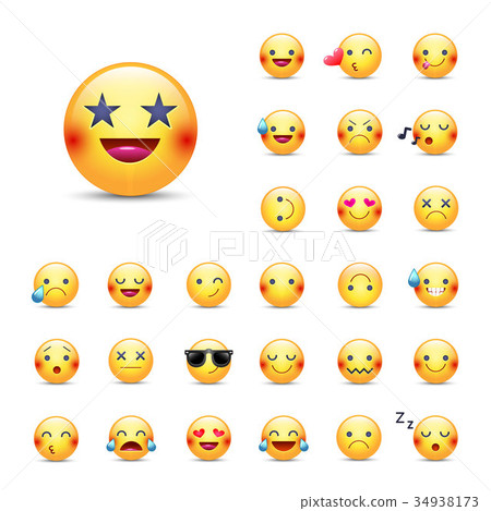 Smileys vector icon set. Emoticons pack. Happy Smileys vector icon set. Emoticons pack. Happy 34938173