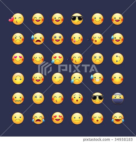 Smileys vector icon set. Emoticons pictograms Smileys vector icon set. Emoticons pictograms 34938183
