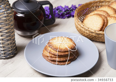 Sesame cookie. Homemade baking. 34938733