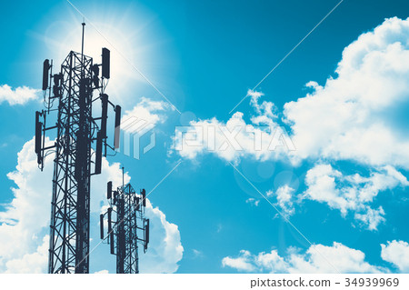 communication tower or 3G 4G network cellsite 34939969
