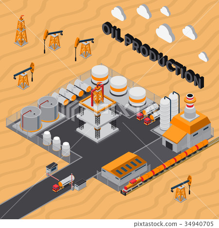 Oil Production Isometric Composition Oil Production Isometric Composition 34940705