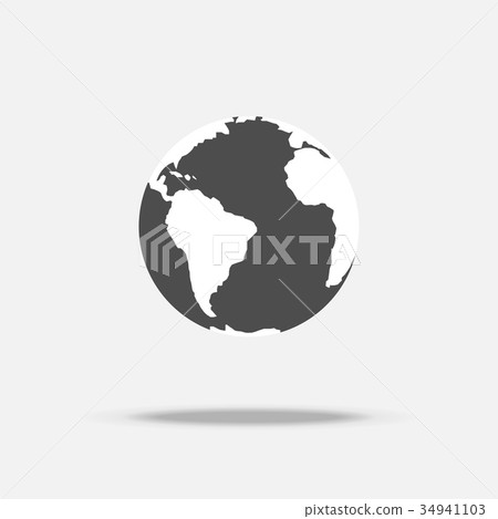 Earth Icon vector with shadow - Stock Illustration [34941103] - PIXTA