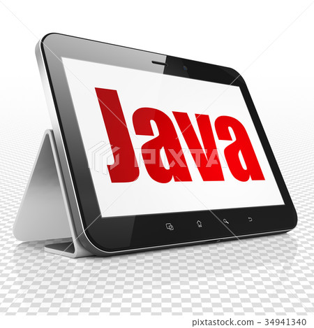 Software concept: Tablet Computer with Java on - Stock Illustration ...