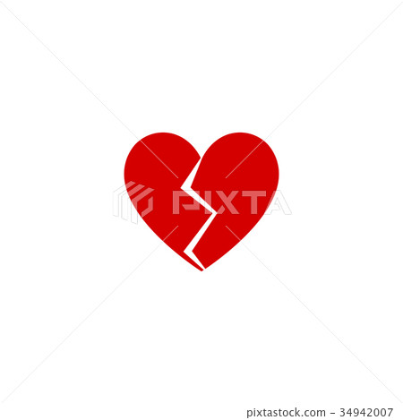 Heart broken flat design icon vector - Stock Illustration [34942007 ...