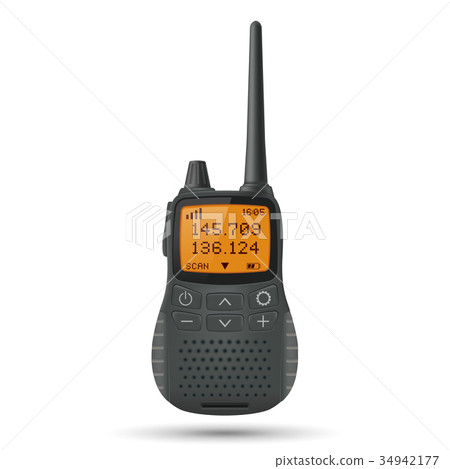 Radio transceiver. Black portable device with 34942177