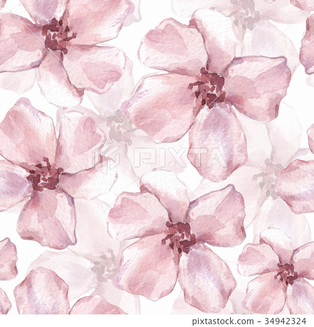 Floral seamless pattern with pink flowers 2 - Stock Illustration ...