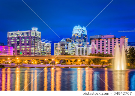Orlando, Florida, USA skyline at night. 34942707
