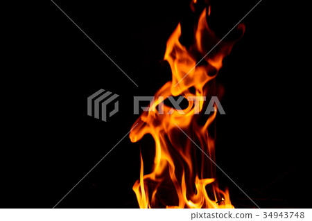 fire flame on dark background. 34943748