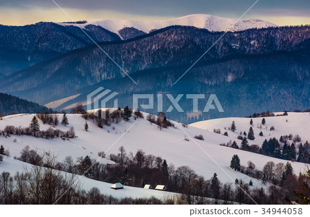 gorgeous winter landscape in mountainous rural are 34944058