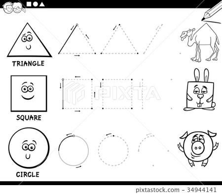 draw basic geometric shapes coloring page 34944141