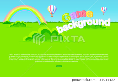 Cartoon Meadow as Game Background Illustration Cartoon Meadow as Game Background Illustration 34944482