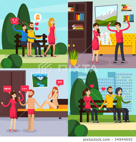 Love Triangle Orthogonal Concept 34944692