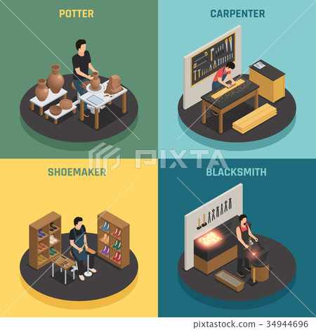 Craftsman Professions 2x2 Design Concept 34944696
