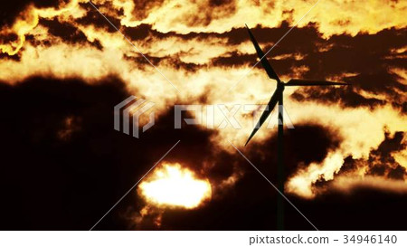 Wind Turbine at sunrise Wind Turbine at sunrise 34946140