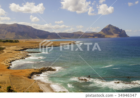 The Sicilian coastline in front of Tunisian coast The Sicilian coastline in front of Tunisian coast 34946347