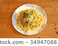 Stir-fried spaghetti with chilimenjako and grated daikon radish 34947088