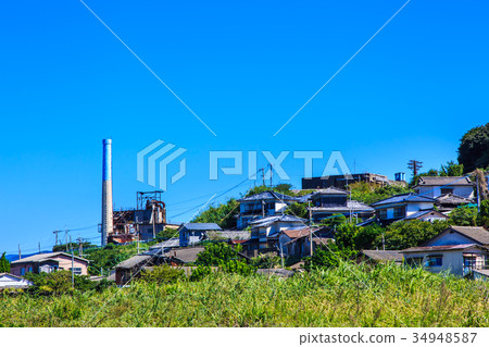 Abandoned thermal power plant Ikeshima coal mine trace Nagasaki Abandoned thermal power plant Ikeshima coal mine trace Nagasaki 34948587