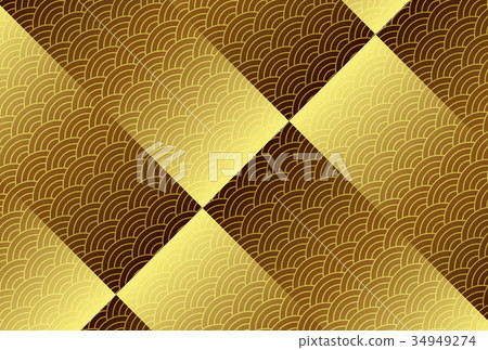 Aoumi waves Strip diagonal Japanese style background New Year's card background Side Aoumi waves Strip diagonal Japanese style background New Year's card background Side 34949274