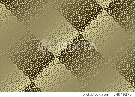 Aoumi waves Strip diagonal Japanese style background New Year's card background Side Aoumi waves Strip diagonal Japanese style background New Year's card background Side 34949276