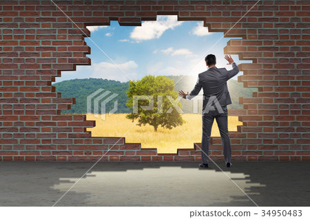 Businessman escaping for summer vacation Businessman escaping for summer vacation 34950483