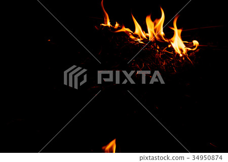 Nature Fire flames at dark night. Nature Fire flames at dark night. 34950874