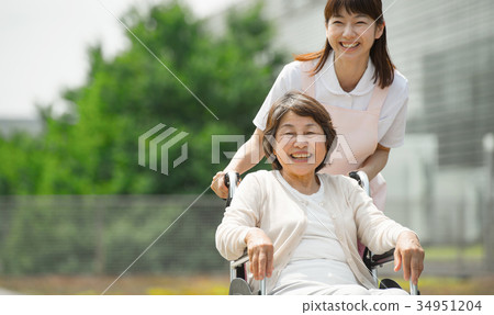 Care Hospital Caregiver Wheelchair Medical Image 34951204