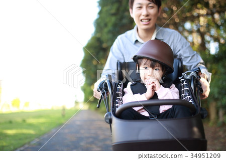 自行車（兒童轉移送皮卡雙座電動助力自行車雙座爸爸父親家庭） 34951209