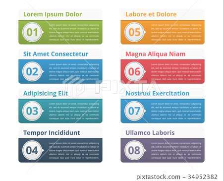 Infographic Elements with Numbers and Text Infographic Elements with Numbers and Text 34952382