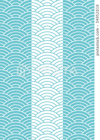 Aonami Wave Japanese Style Background New Year Tate 34952819