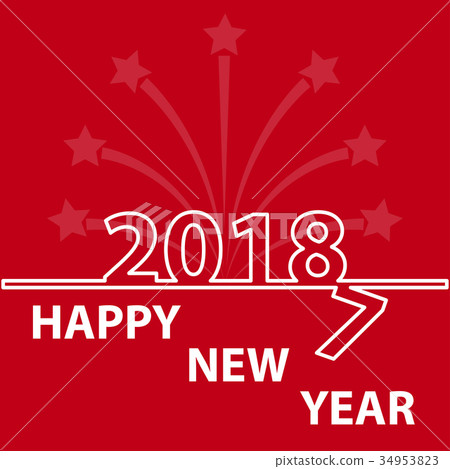 Happy new year 2018 creative design 34953823