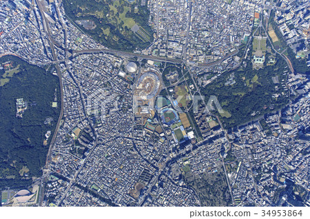 地面天空/ Makoto建造新的國家體育場的鳥瞰圖 34953864