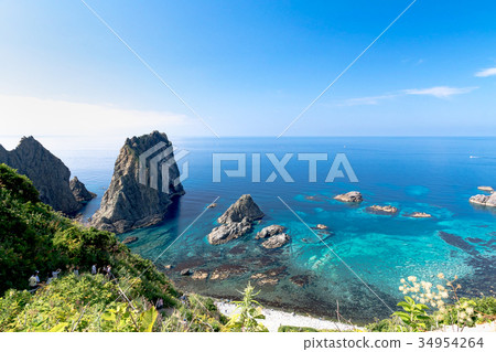 翡翠藍海和島根海岸/北海道Shakotancho 34954264