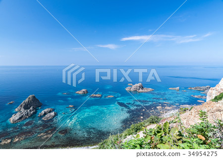 Emerald Blue Sea and Shimamui Coast / Hokkaido Shakotancho 34954275