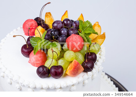 Decoration fruits sweet cake 34954664