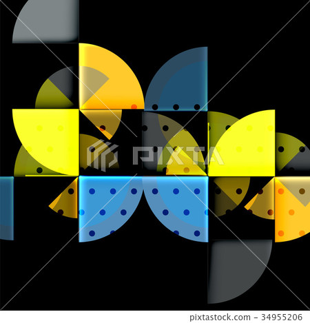 Circle elements on black background 34955206