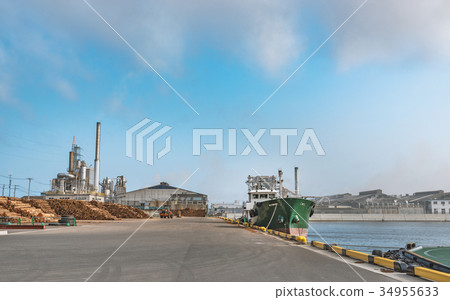Landscape of the seaside industrial area 34955633