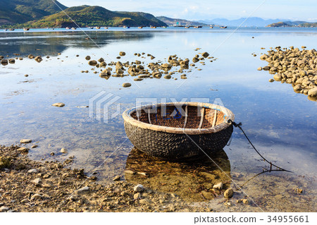 Basket boats at a lagoon in Song Lo, Phuoc Dong 34955661