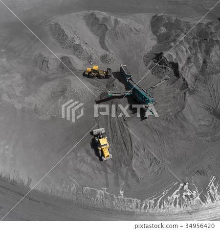 Open pit mine, breed sorting, mining coal Open pit mine, breed sorting, mining coal 34956420