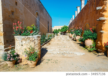 Basilica of Arkadi Monastery on Crete, Greece Basilica of Arkadi Monastery on Crete, Greece 34957136