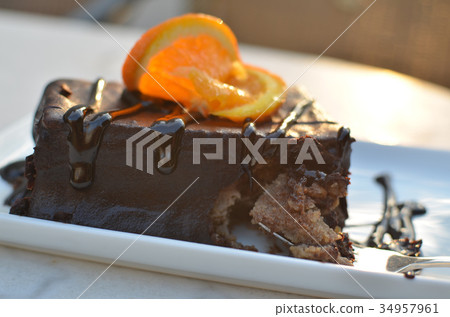 Decorated chocolate cake Decorated chocolate cake 34957961
