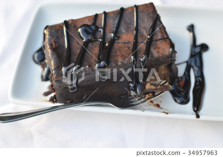 Cake with chocolate decorated Cake with chocolate decorated 34957963