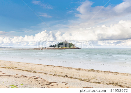 Ancient St Michael's Mount castle in Cornwall UK Ancient St Michael's Mount castle in Cornwall UK 34958972