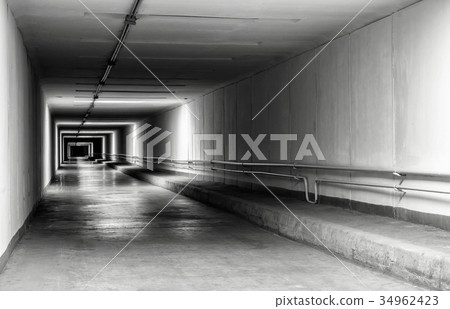 Empty tunnel at night Empty tunnel at night 34962423