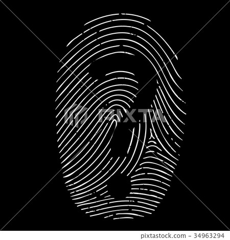 question mark on a fingerprint 34963294