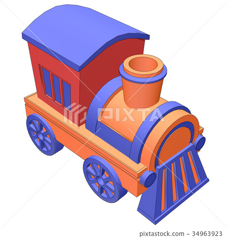 toy train with black outlines toy train with black outlines 34963923