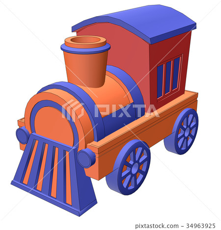 toy train with black outlines toy train with black outlines 34963925